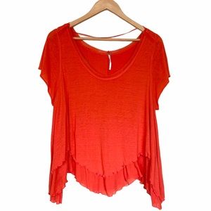 Free People Size XS Cookie Blouse Orange Layered